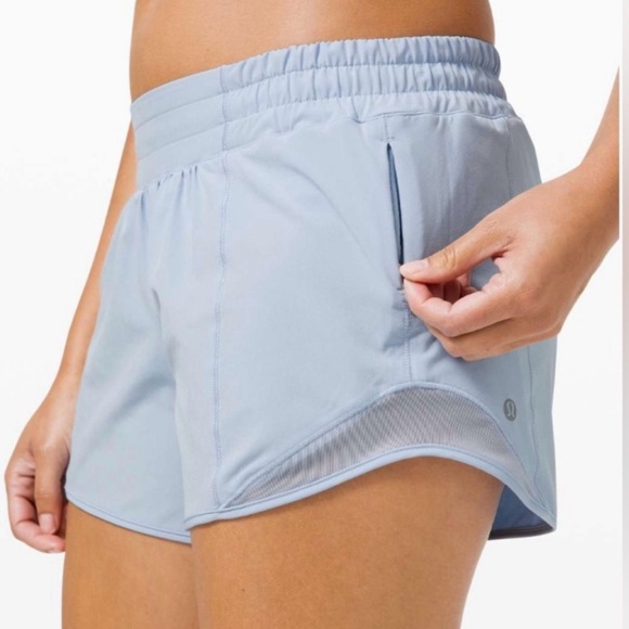 Lululemon Hotty Hot Short *Long 4" Blue Linen Size 0 LR - Picture 1 of 5